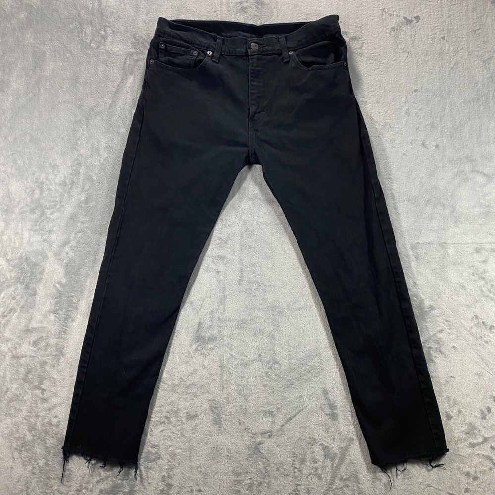 LEVI'S 512 Slim Taper Jeans Mens 32x30 Black Raw Hem 28833-0008
